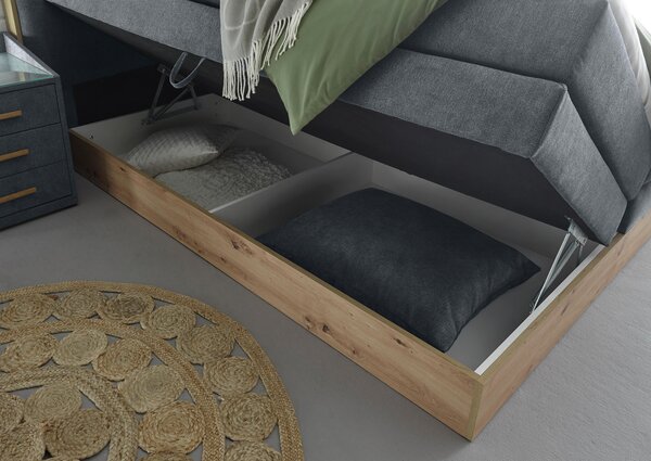 POSTEL BOXSPRING, 180/200 cm, antracitová Livetastic - Postele s úložným prostorem, Online Only