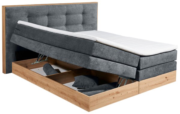 POSTEL BOXSPRING, 180/200 cm, antracitová Livetastic - Postele s úložným prostorem, Online Only