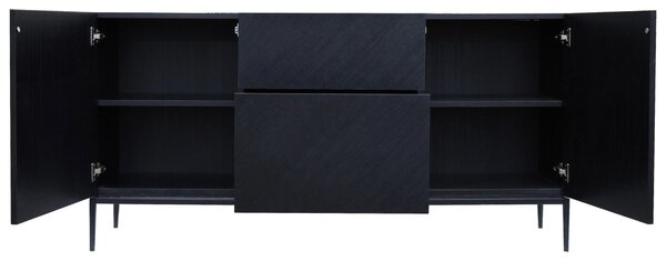 ŠIROKÁ KOMODA, černá, 160/80/40 cm home24 - Online Only komody, Online Only