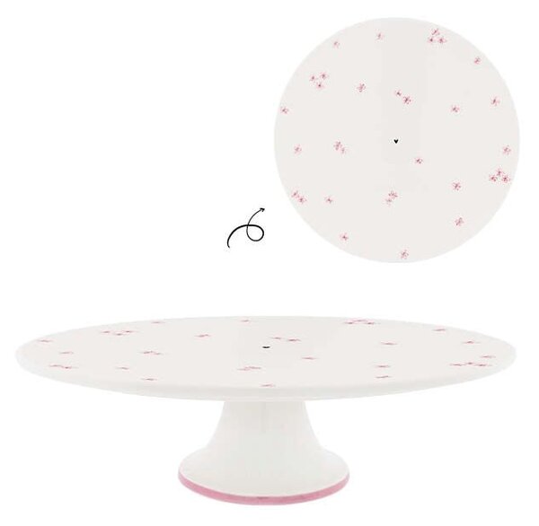 Stojan na dort White / Rose Little flowers Ø 30 cm