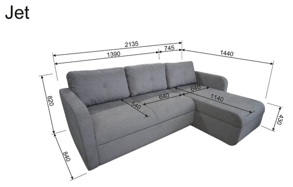 ROHOVÁ SEDAČKA, textil, tmavě šedá Livetastic - Sedací soupravy, Online Only