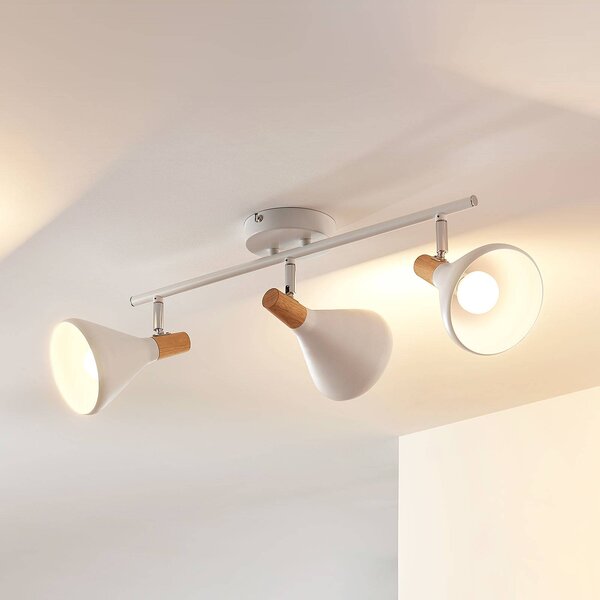Lindby Stropní svítidlo Arina, 53 cm, bílé, 3 světla, E14, stmívatelný, Bílá / opál, Ložnice, kov, Moderní