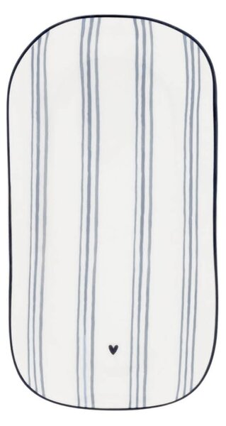 Keramický oválný talířek Fish / Small Stripe proužky