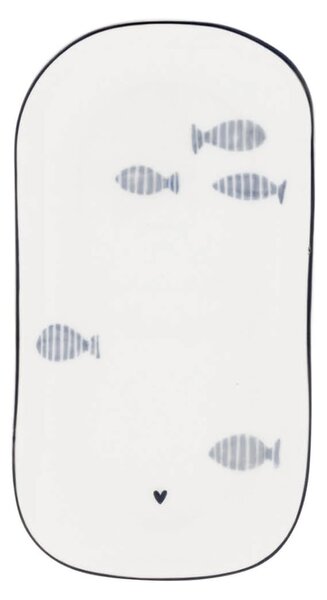 Keramický oválný talířek Fish / Small Stripe proužky