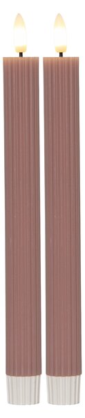 LED svíčka Flamme Stripe Pink – set 2 ks
