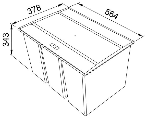 Odpadkový koš Franke Sorter EasySort 600-2-2, 2x 14,5 l + 2x 7,5 l 121.0494.193