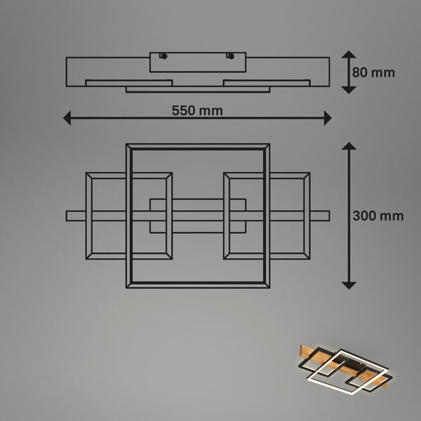 STROPNÍ LED SVÍTIDLO, 55/30/8 cm Briloner - Online Only svítidla, Online Only