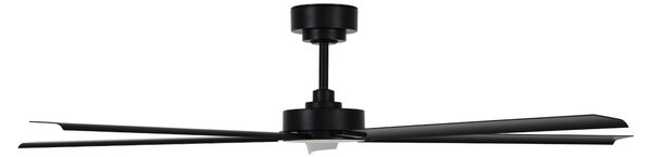 Beacon Lighting Stropní ventilátor Monza, černý, DC, tichý, Ø 152 cm, IP55, Černá, Obývací pokoj / jídelna, Hliník, Moderní