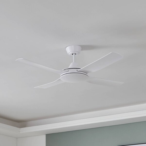 EGLO Stropní ventilátor Bondi 1, matná bílá, dálkové ovládání, Bílá / opál, Obývací pokoj / jídelna, Plast