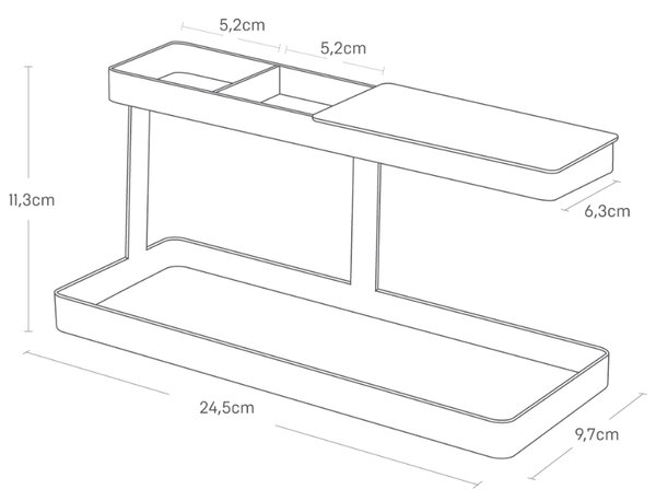 Bílý kovový stojan Yamazaki Tower 24,5 cm