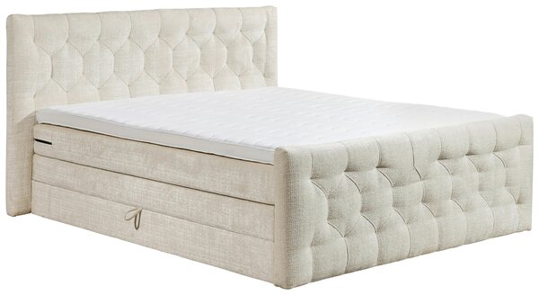 POSTEL BOXSPRING, 180/200 cm, krémová MID.YOU - Postele s úložným prostorem, Online Only