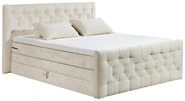 POSTEL BOXSPRING, 180/200 cm, krémová MID.YOU - Postele s úložným prostorem, Online Only