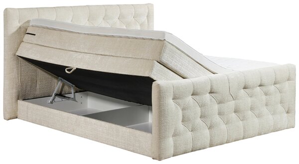 POSTEL BOXSPRING, 180/200 cm, krémová MID.YOU - Postele s úložným prostorem, Online Only