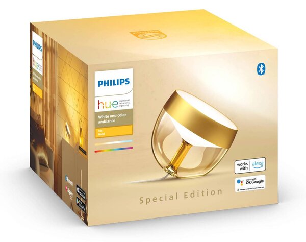 Philips Hue Iris WACA LED stolní lampa, zlatá, stmívatelný, Mosaz / zlato, Obývací pokoj / jídelna, Plast, Moderní
