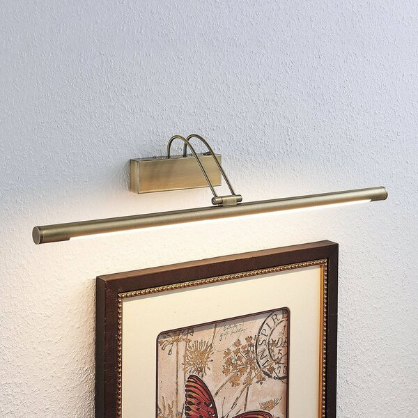 Lindby LED obrazová svítilna Mailine, patinovaná mosaz, Bronz / starožitná mosaz, Obývací pokoj / jídelna, kov, Moderní