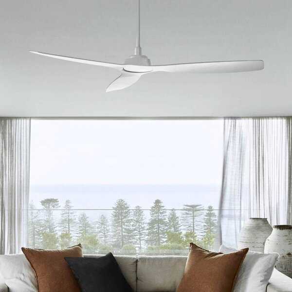 Beacon Lighting Stropní ventilátor Moto, bílý, Ø 132 cm, tichý, Bílá / opál, Obývací pokoj / jídelna, Plast, Moderní