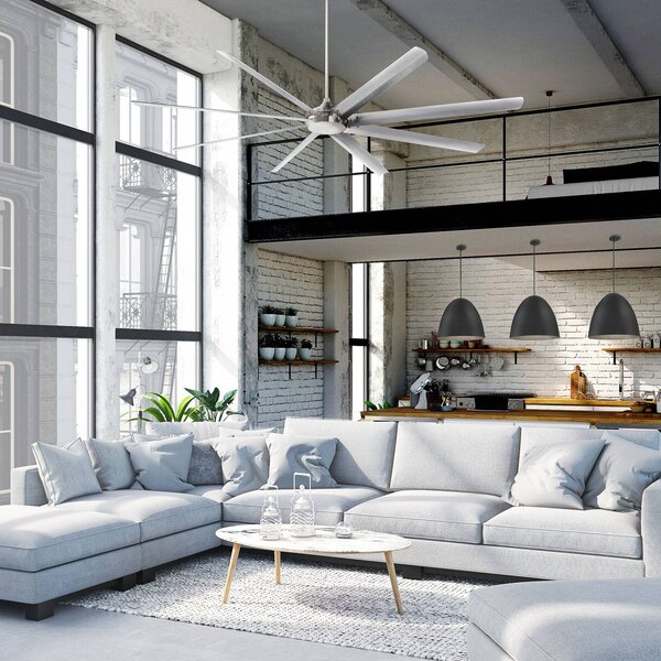Westinghouse Stropní ventilátor Widespan, nikl, Hliník / šedá / zinek, Obývací pokoj / jídelna, Hliník, Moderní