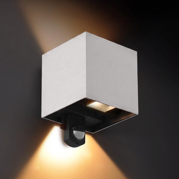 Brilagi - LED Venkovní nástěnné svítidlo se senzorem CUBE LED/6W/230V šedá IP65
