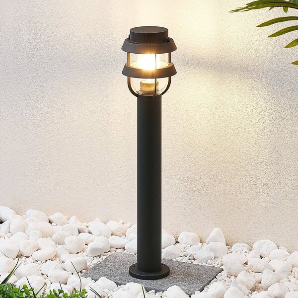 Lindby Sloupkové svítidlo Alvaro, antracit, 60 cm, IP44, E27, stmívatelný, Černá, Hliník, Moderní