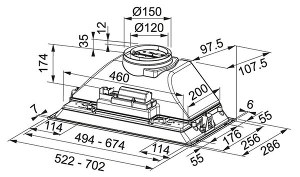 Odsavač par Franke Box Smart FBI 525 XS HCS Nerez 305.0599.509