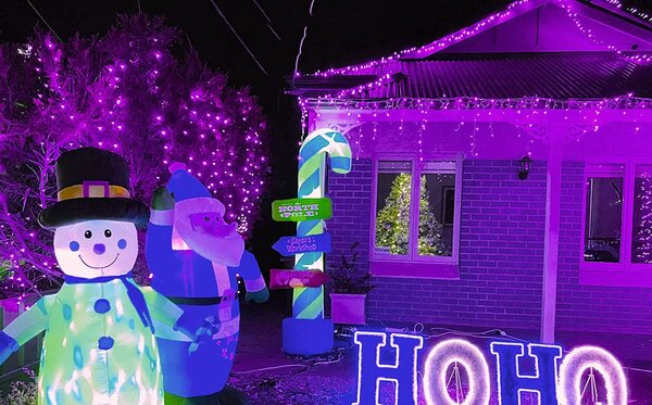 Venkovní LED vánoční závěs - fialová, 40m, 1500 LED, 8 programů, průhledný kabel
