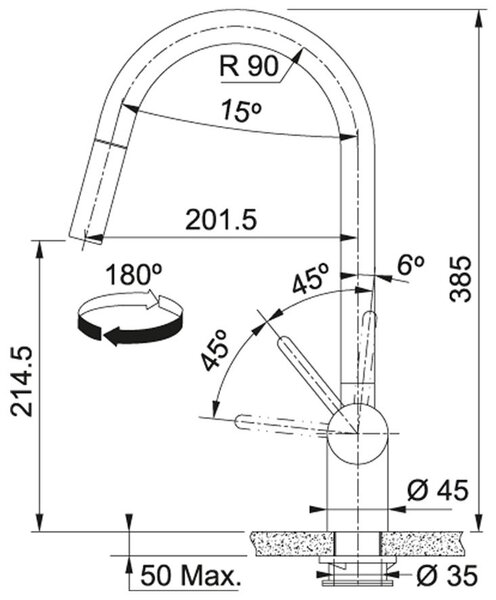 Kuchyňská baterie Franke FC 0047 LEDA NEO Celonerez 115.0590.047