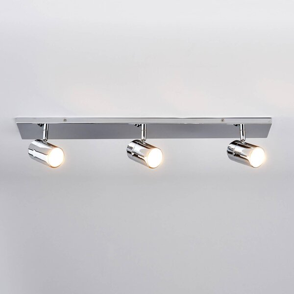 Lindby Stropní koupelnové svítidlo Dejan, 65 cm, 3 světla, chrom, IP44, stmívatelný, Chrom / stříbro, Koupelna, kov, Moderní