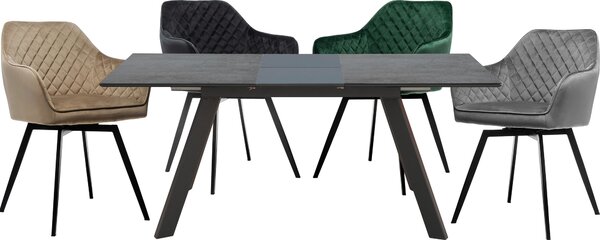 JÍDELNÍ STŮL, šedá, 140-180/80/76 cm Carryhome - Jídelní stoly