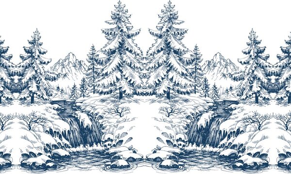 Tapeta zasněžená pohádková krajinka