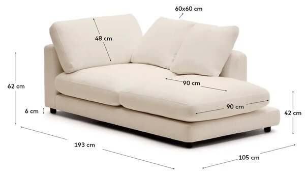 Kave Home Béžová bouclé lenoška Gala 193 cm, pravá