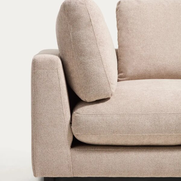 Kave Home Béžová bouclé lenoška Gala 193 cm, pravá