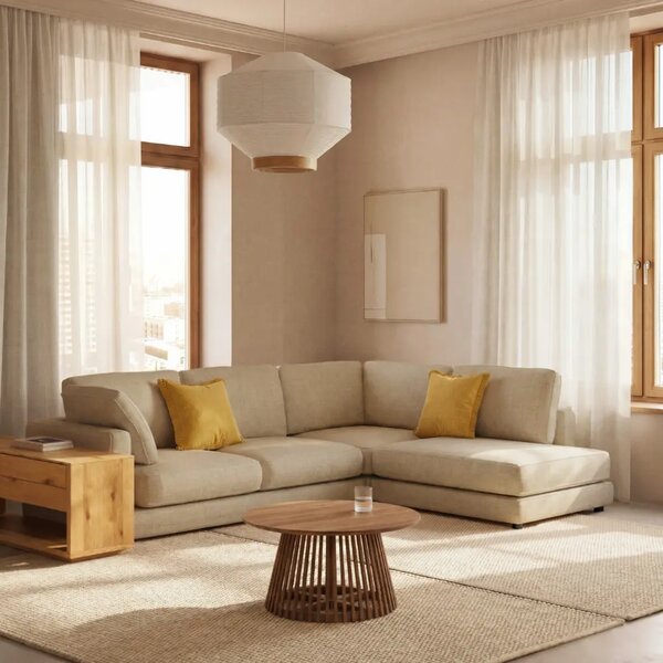 Kave Home Béžová rohová pohovka Gala 300 cm II., levá