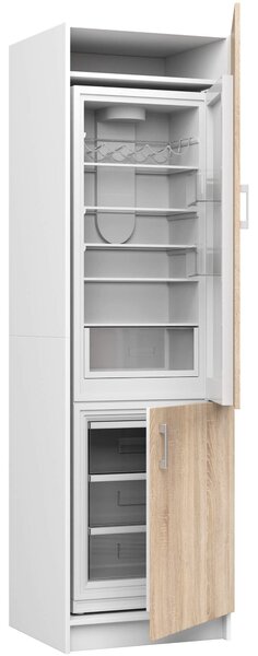 Ak furniture Skříň na vestavnou chladničku S 60cm Artus bílá/sonoma