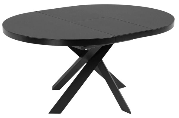 Kave Home Černý skleněný rozkládací jídelní stůl Vashti 120/160 x 120 cm