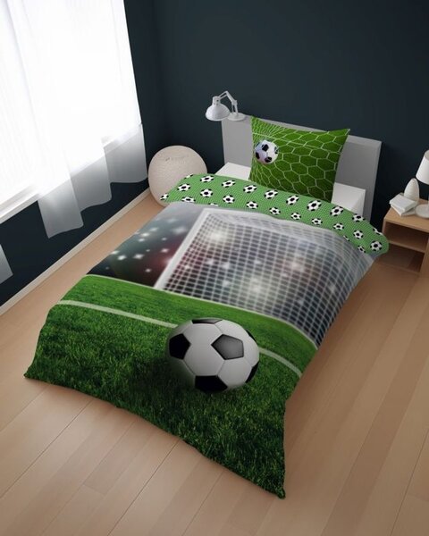 DETEXPOL Povlečení Fotbal přímý kop Bavlna, 140/200, 70/80 cm