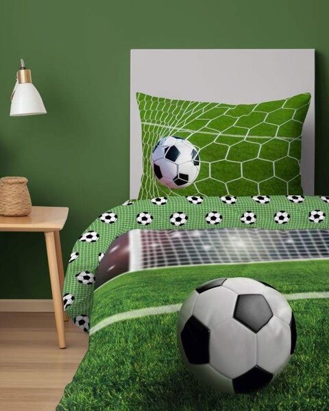 DETEXPOL Povlečení Fotbal přímý kop Bavlna, 140/200, 70/80 cm