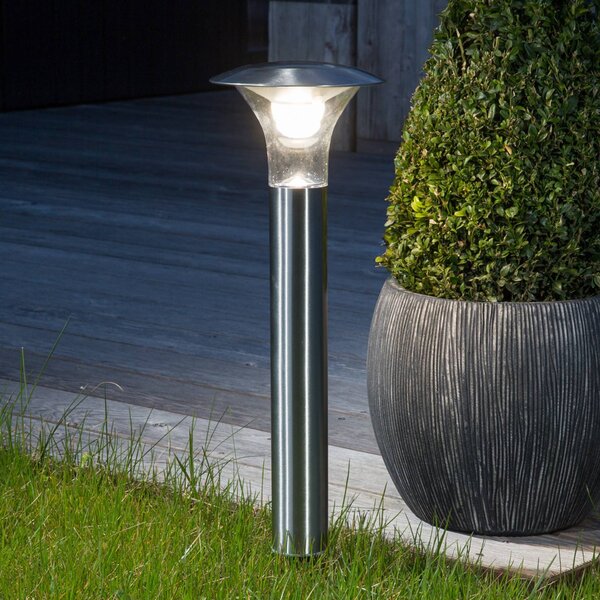 Lindby Solární LED svítidlo na zem Jolin, 66 cm, nerezová ocel, Hliník / šedá / zinek, Nerezová ocel, Moderní