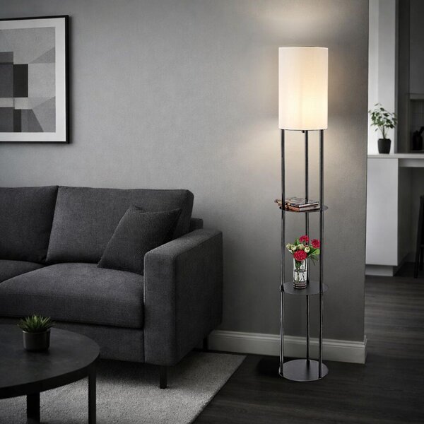 Stojací lampa BRONN 2 černá/bílá