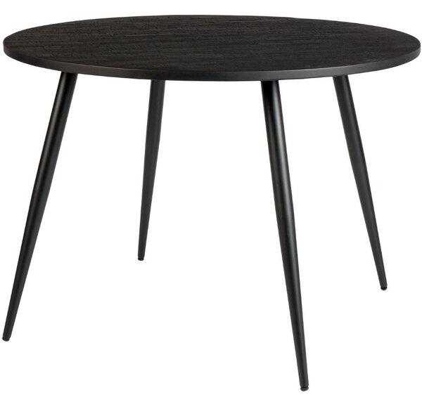 White Label Černý teakový jídelní stůl WLL MO 110 cm