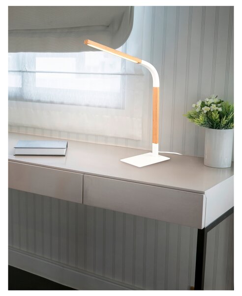 Stolní lampa NORRIS bílá/přírodní