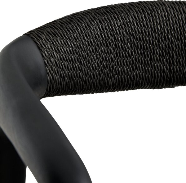 Kave Home Černá barová židle Derile 65 cm s výpletem