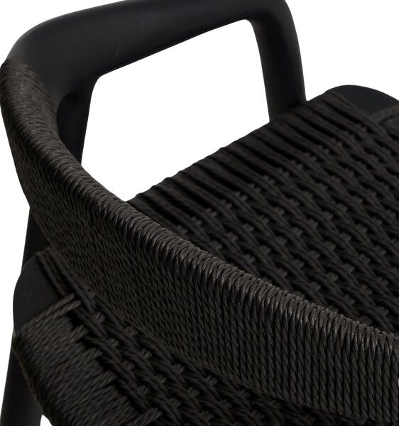 Kave Home Černá barová židle Derile 65 cm s výpletem