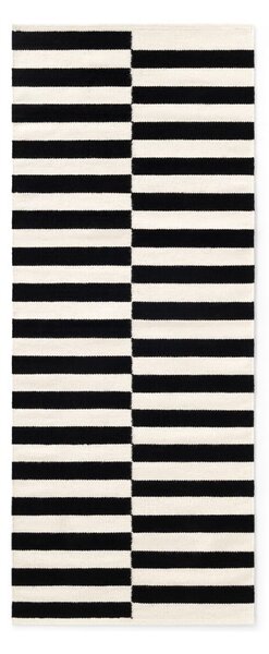Černo-bílý oboustranný ručně tkaný vlněný běhoun 80x200 cm Donna – Hanse Home