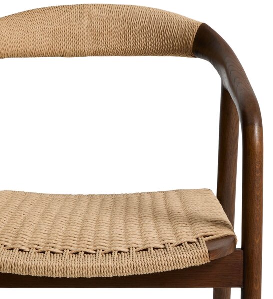 Kave Home Ořechová jídelní židle Derile s výpletem