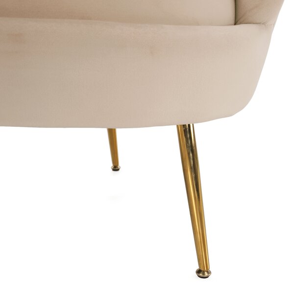 KONDELA Lavice ve stylu Art-deco, béžová Velvet látka / gold chrom-zlatý, NOBLIN