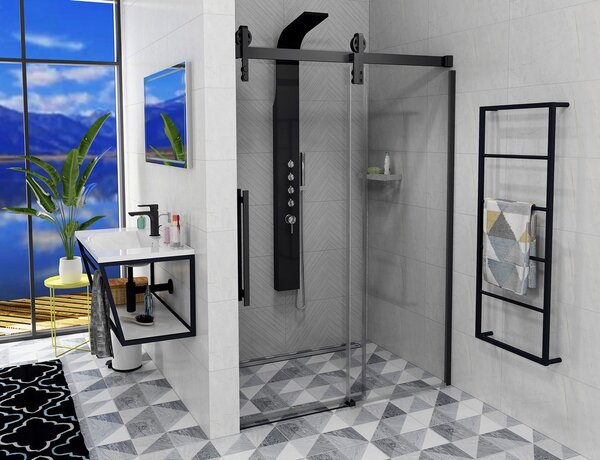 Gelco, VOLCANO BLACK sprchové dveře 1200 mm, čiré sklo, GV1412