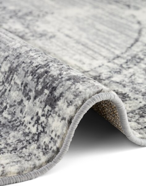Hanse Home, Kusový koberec Gloria Lydia 106254 Creme Grey kruh, 120x120 (průměr) kruh, šedá, chodba / předsíň
