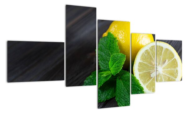 Obraz citrónu na stole (150x85cm)