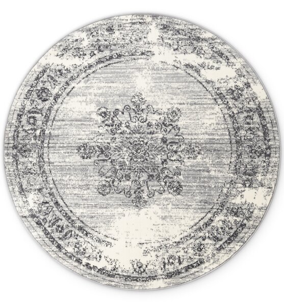 Hanse Home, Kusový koberec Gloria Lydia 106254 Creme Grey kruh, 120x120 (průměr) kruh, šedá, chodba / předsíň