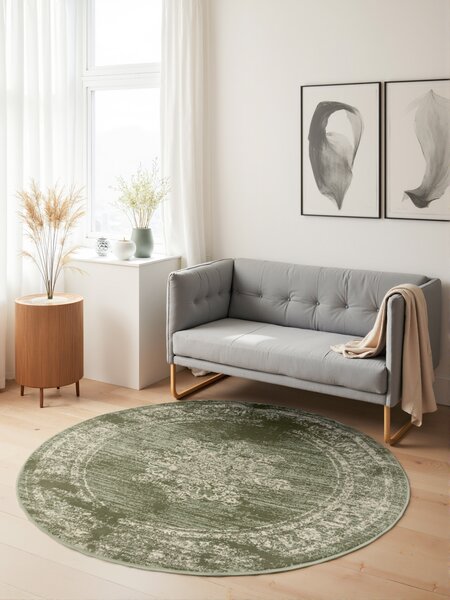 Hanse Home, Kusový koberec Gloria Lydia 106255 Mint kruh, 120x120 (průměr) kruh, zelená, chodba / předsíň